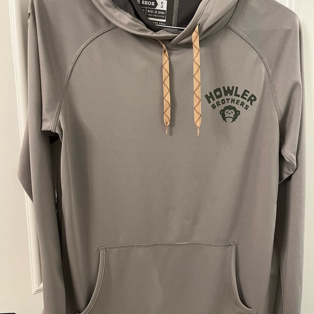 Howler Brothers Gray Hoodie with Beige Drawstrings